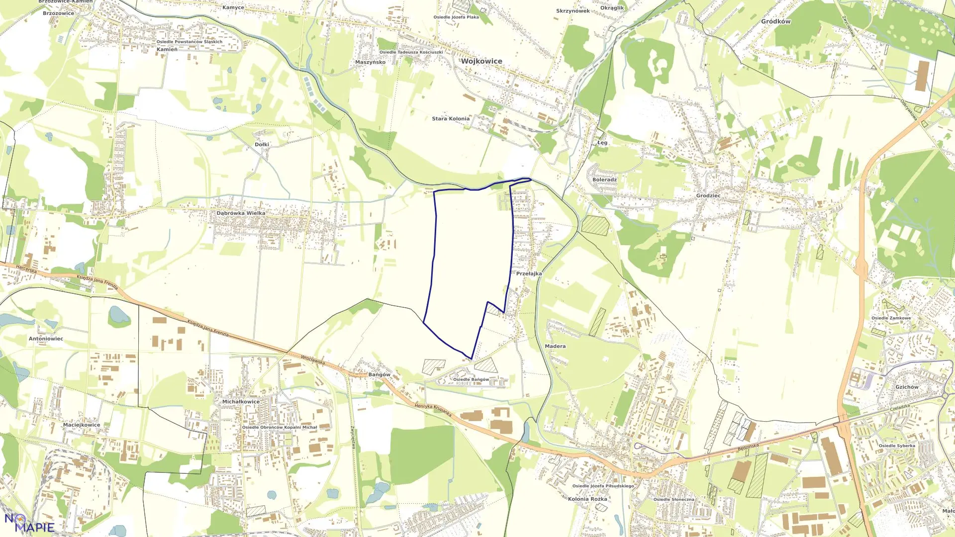 Mapa obrębu 48 w mieście Siemianowice Śląskie