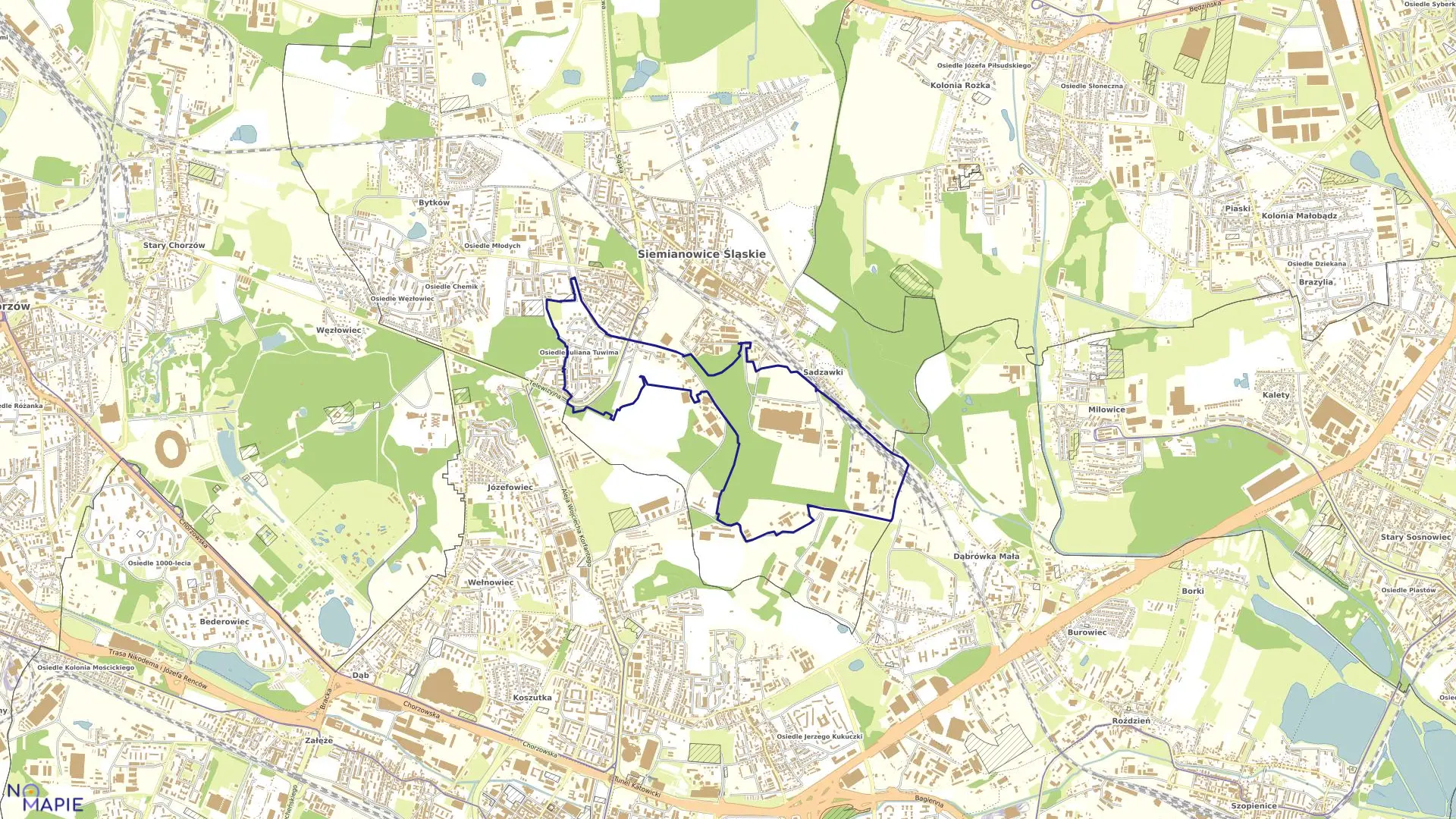 Mapa obrębu 56 w mieście Siemianowice Śląskie